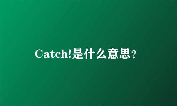 Catch!是什么意思？
