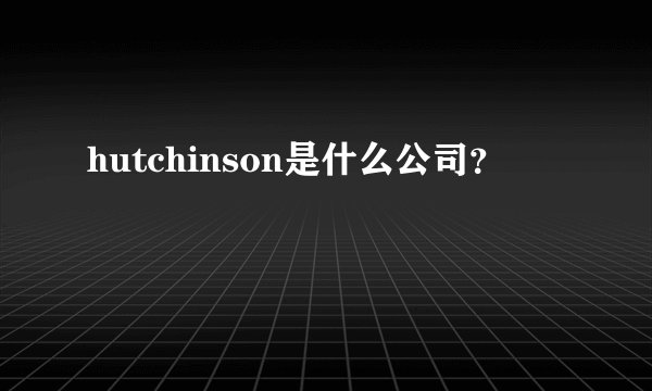 hutchinson是什么公司？