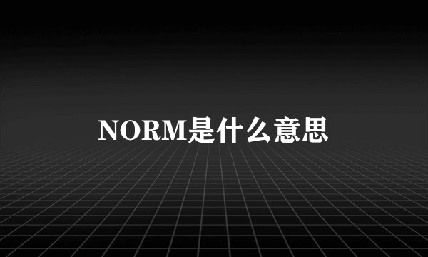 NORM是什么意思