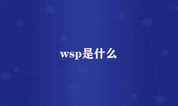 wsp是什么