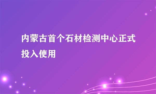 内蒙古首个石材检测中心正式投入使用