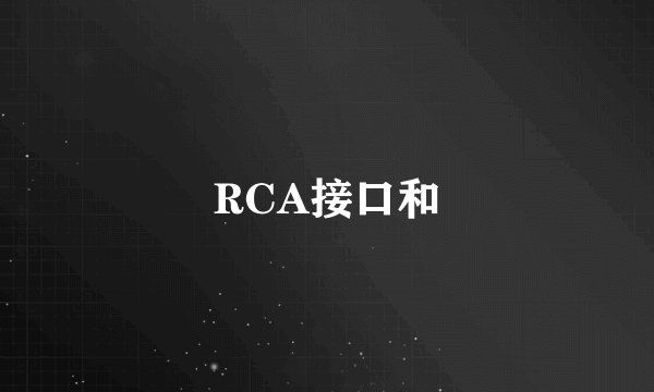 RCA接口和