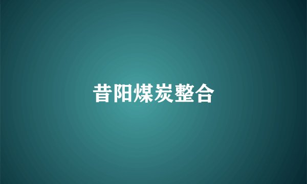 昔阳煤炭整合