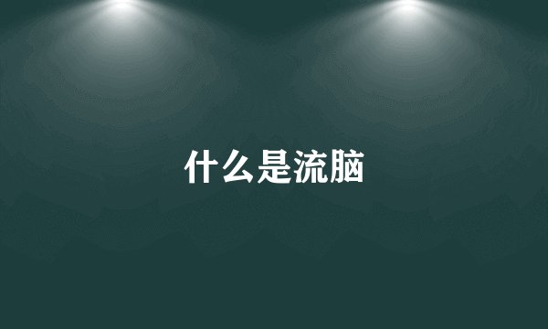 什么是流脑