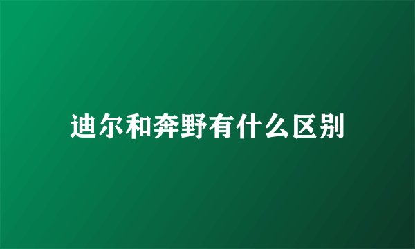 迪尔和奔野有什么区别
