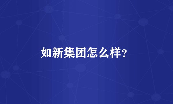 如新集团怎么样？