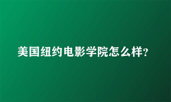美国纽约电影学院怎么样?