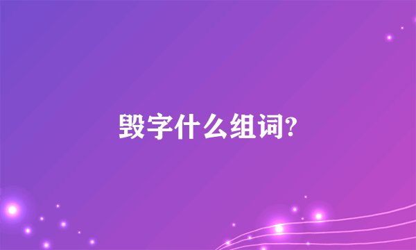 毁字什么组词?