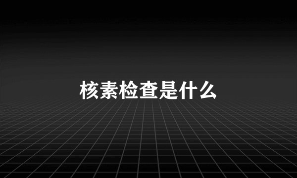 核素检查是什么
