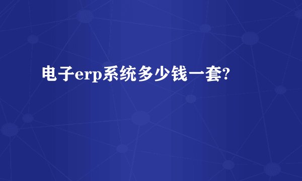 电子erp系统多少钱一套?