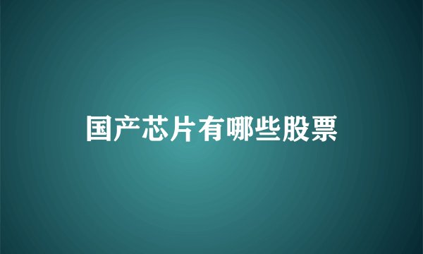 国产芯片有哪些股票