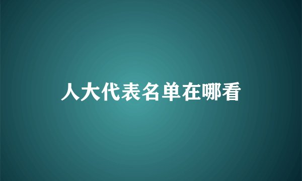 人大代表名单在哪看