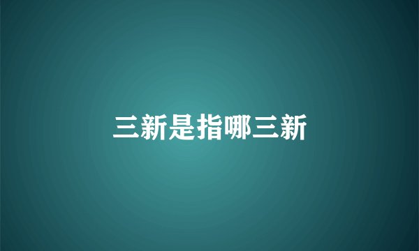 三新是指哪三新