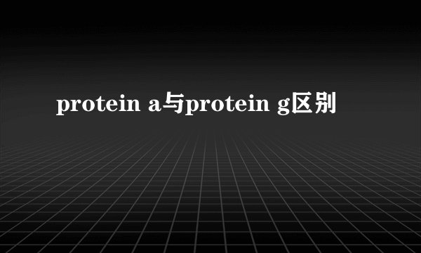 protein a与protein g区别
