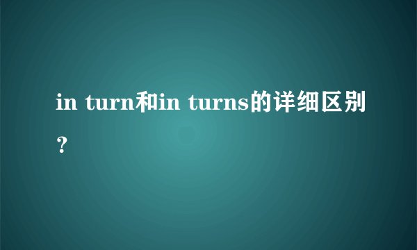 in turn和in turns的详细区别？