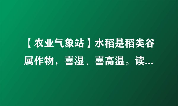 【农业气象站】水稻是稻类谷属作物，喜湿、喜高温。读“全球局部地区7月平均气温分布图”，完成下列问题。（1）读图可知，北半球7月平均气温从低纬向高纬逐渐___，形成这种分布特征的主 导因素是___因素。（2）6-8月是南半球的冬季，图中a，b两点气温较高的是___，根据两点所处位置可推断，南半球冬季陆地气温___（高于或低于）海洋。（3）读图，结合所学知识可知，水稻主要分布在夏季高温多雨、雨热同期的___气候区，按照高、中、低纬的划分，水稻主要分布在___纬度地区。