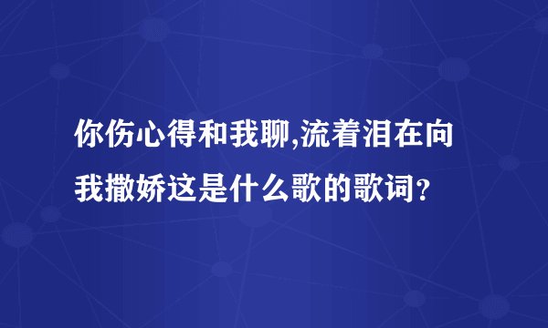 你伤心得和我聊,流着泪在向我撒娇这是什么歌的歌词？