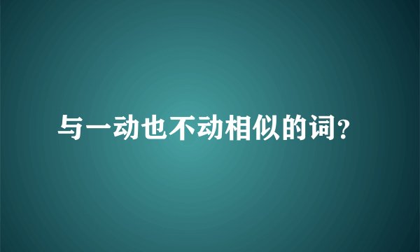 与一动也不动相似的词？