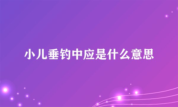 小儿垂钓中应是什么意思