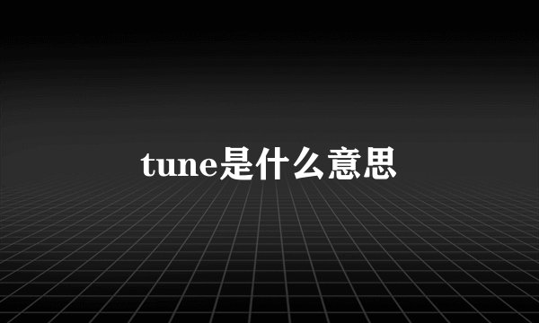 tune是什么意思