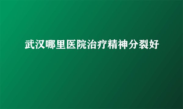 武汉哪里医院治疗精神分裂好