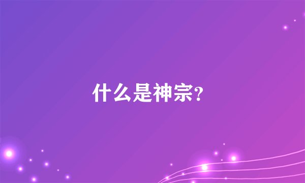 什么是神宗？