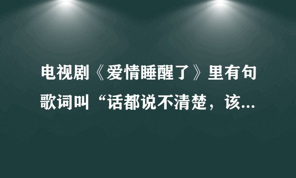 电视剧《爱情睡醒了》里有句歌词叫“话都说不清楚，该怎么明了”是那首歌的歌词？