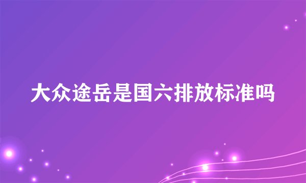 大众途岳是国六排放标准吗