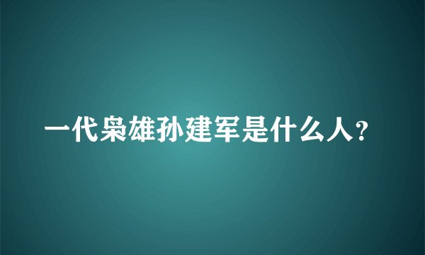 一代枭雄孙建军是什么人？