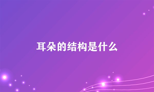耳朵的结构是什么