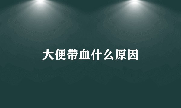 大便带血什么原因