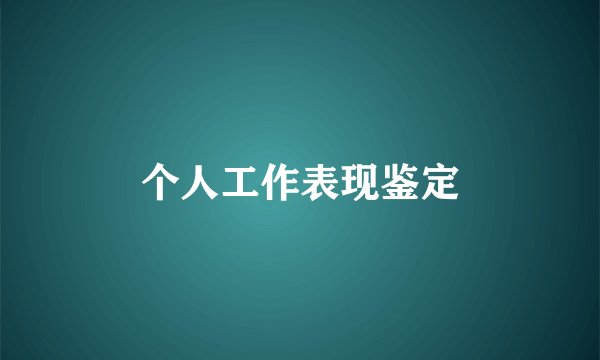 个人工作表现鉴定