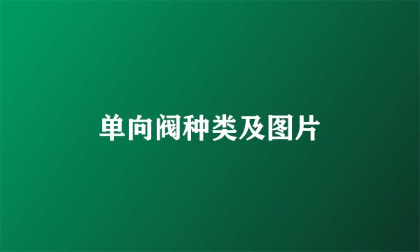 单向阀种类及图片