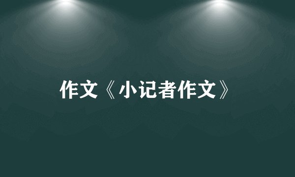 作文《小记者作文》