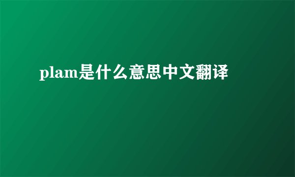 plam是什么意思中文翻译