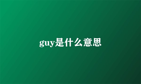 guy是什么意思