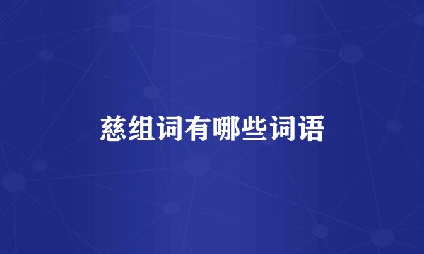 慈组词有哪些词语