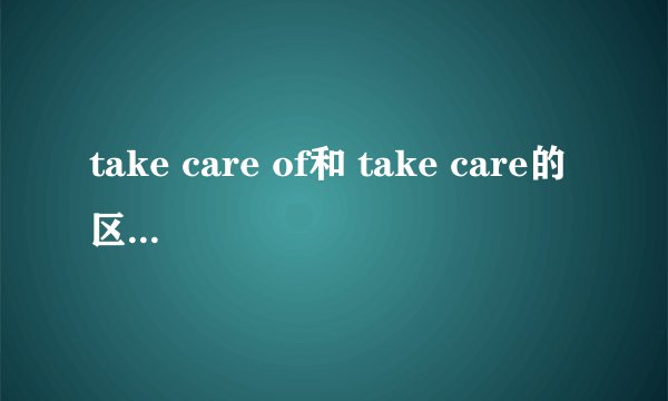 take care of和 take care的区别和用法