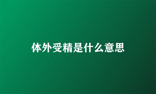 体外受精是什么意思