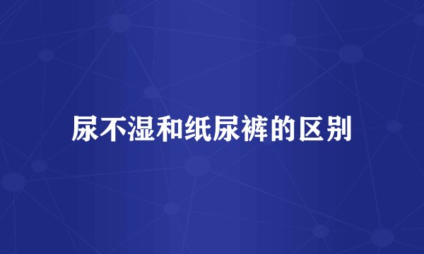 尿不湿和纸尿裤的区别