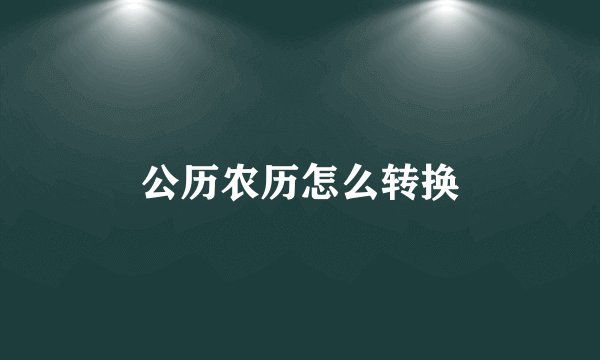 公历农历怎么转换