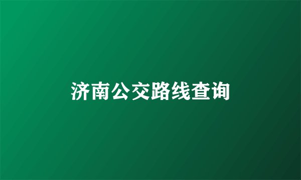 济南公交路线查询