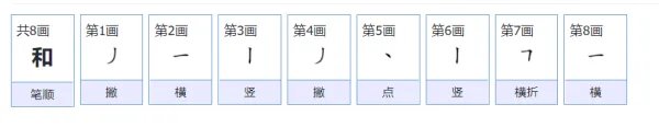 和的笔顺笔顺