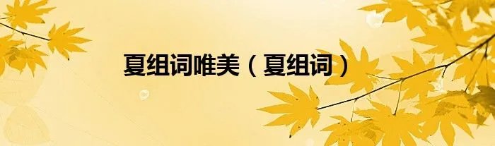 夏组词唯美（夏组词）