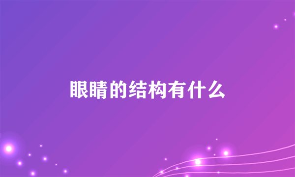 眼睛的结构有什么