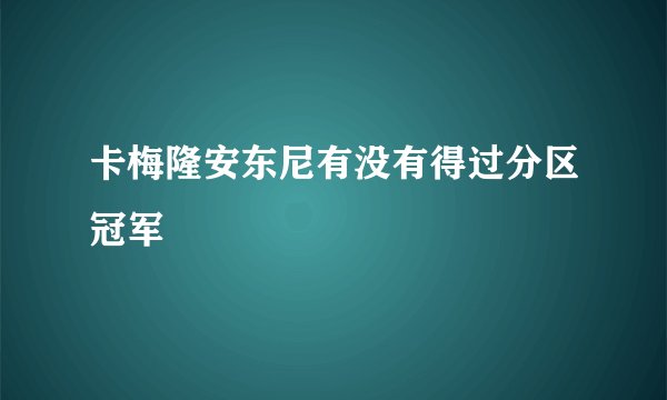 卡梅隆安东尼有没有得过分区冠军