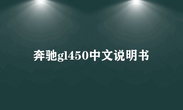 奔驰gl450中文说明书