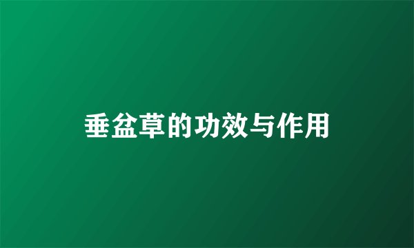 垂盆草的功效与作用