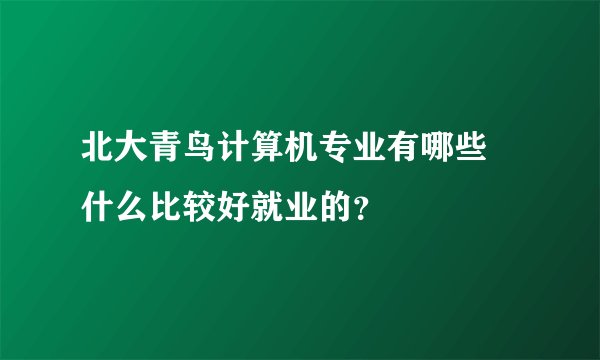北大青鸟计算机专业有哪些 什么比较好就业的？