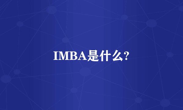 IMBA是什么?